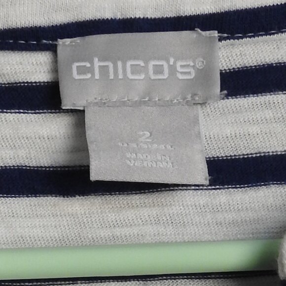 Chicos Hemmed Striped Tank Top Large - Picture 5 of 6